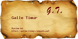 Galle Timur névjegykártya